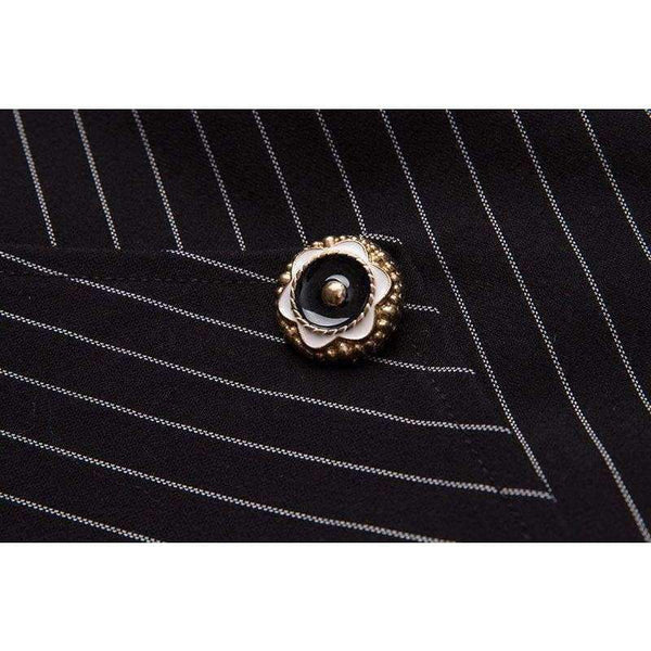 Planet Gates Black / 4XL AOFULI M- 3XL 4XL Runway design asymmetrical dress Plus size autumn long sleeve knee-length stripe print dress Yellow B6269