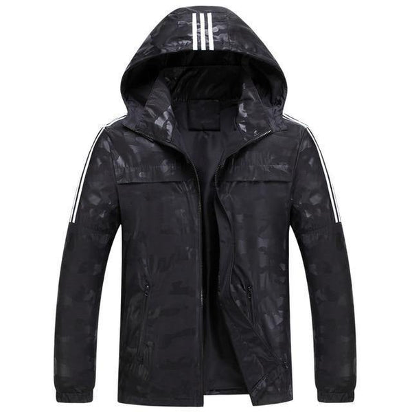 Planet Gates Black / 4XL Mens Loose Hooded Jackets Windbreaker Waterproof Jackets Men coat Spring Casual Coat for Male