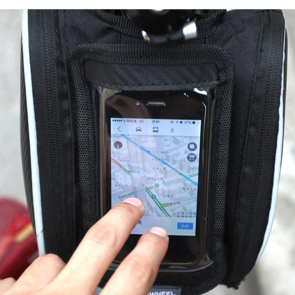 Planet Gates Black / 5.5 1.8L Waterproof Bicycle Bag Cycling Frame Front Head Tube Touch Screen Pannier Double Case Pouch for 4.8/5.5in Phone