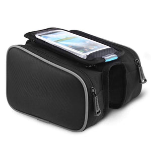 Planet Gates Black / 5.5 1.8L Waterproof Bicycle Bag Cycling Frame Front Head Tube Touch Screen Pannier Double Case Pouch for 4.8/5.5in Phone