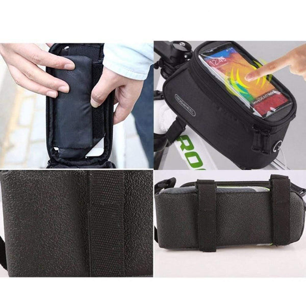 Planet Gates Black / 5.5 4.8" 5.5" PVC Bicycle Bag Outdoor Cycling Bicycle Frame Pouch Front Tube Bag Bike Bags for Cell Phone 4 color