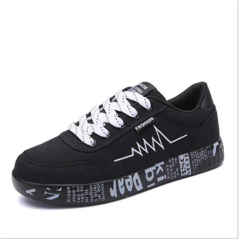 Planet Gates Black / 5.5 Fashion new women's vulcanized shoes sports shoes women's breathable lace-up casual shoes graffiti flat canvas shoes 36-44#