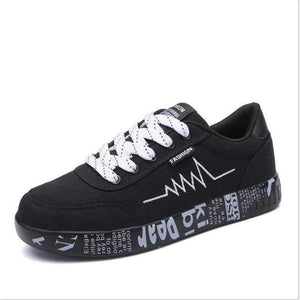 Planet Gates Black / 5.5 Fashion new women's vulcanized shoes sports shoes women's breathable lace-up casual shoes graffiti flat canvas shoes 36-44#