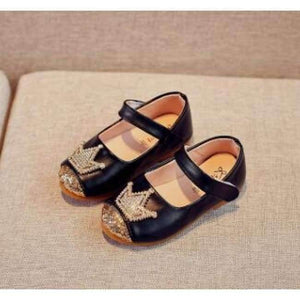 Planet Gates Black / 5.5 Spring Kids princes Shoes For Girls Children Girl Wedding Shoe Gold Black Crown Sequins Baby Waterproof Footwear