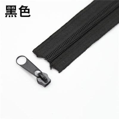 Planet Gates black / 5# 5Meters 5# Nylon Coil Zippers For DIY Sewing Bags Shoes Garment Accessories 24 Colors Available