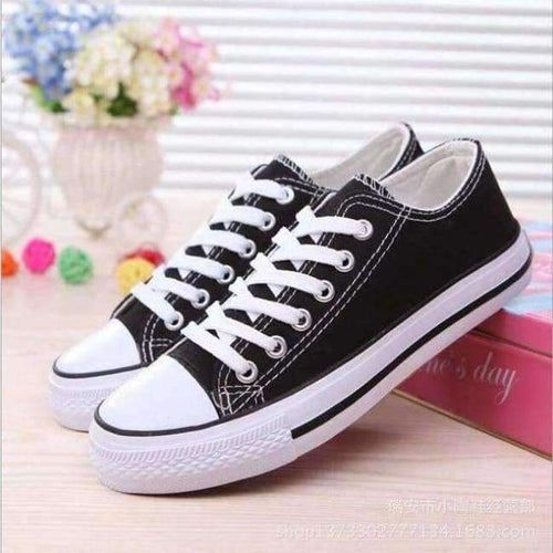 Planet Gates Black / 5 Canvas Shoes Fashion Solid Color Women Vulcanized Shoes Lace-up Casual White Couple Shoes Woman Sneakers Zapatos Tenis Feminino