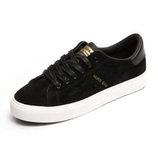 Planet Gates Black / 5 HUANQIU Women Vulcanized Shoes Artificial Leather Low Casual Shoes All Match Preppy Style 2017 New Fashion Leisure Shoes 35-39