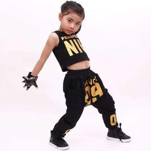 Planet Gates black / 5 Jazz Dance Costumes for Girls Spring Summer  Kids Street Dance Clothes Sets Teenagers Hip Hop T Shirt Pants Sets