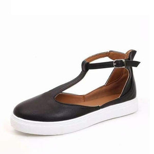 Planet Gates Black / 5 MCCKLE Autumn Women Flats Plus Size Shoes Female T Strap Platform Glitter Fashion Rome Style Buckle Strap Casual Footwear