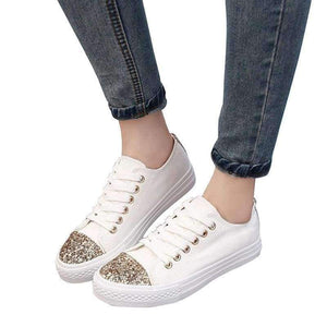 Planet Gates Black / 5 MCCKLE Retail Women Casual Vulcanize ShoeS Hot Sale 2017 Spring Female Fashion Lace-up Canvas Comfortable Flat Walking Footwear