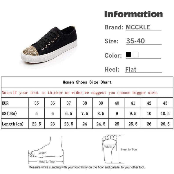 Planet Gates Black / 5 MCCKLE Retail Women Casual Vulcanize ShoeS Hot Sale 2017 Spring Female Fashion Lace-up Canvas Comfortable Flat Walking Footwear