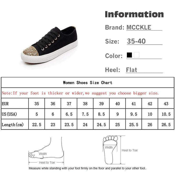 Planet Gates Black / 5 MCCKLE Retail Women Casual Vulcanize ShoeS Hot Sale 2017 Spring Female Fashion Lace-up Canvas Comfortable Flat Walking Footwear