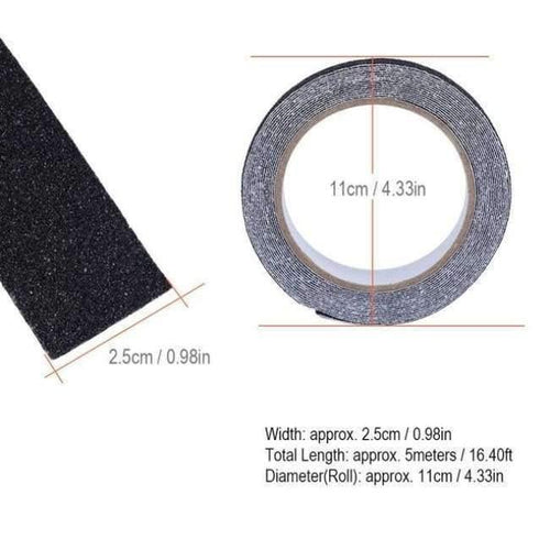 Planet Gates Black 5 Meters PVC Non-Slip Anti Tape Skid Adhesive Tape Stair Step Floor Safety Tapes Black