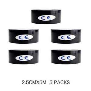 Planet Gates Black 5 Pcs/lot Sport Safety Kinesiology Tape Roll Kinesio Muscle Adhesive Bandage Protective Gear Knee Elbow Brace Suppor 2.5cm*5m