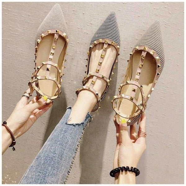 Planet Gates Black / 5 SUOJIALUN 2018 New Fashion Autumn Women  Flats Shoes Slip On Sandals Pointed Closed Toe Rivet Ankle Buckle Flat Heel Shoes