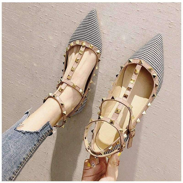Planet Gates Black / 5 SUOJIALUN 2018 New Fashion Autumn Women  Flats Shoes Slip On Sandals Pointed Closed Toe Rivet Ankle Buckle Flat Heel Shoes