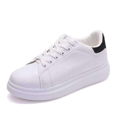 Planet Gates Black / 5 VTOTA Women Platform Shoes Lace-Up White Student Flat Shoes Vulcanized Shoes Spring Autumn Solid Sneakers Casual Shoes H165