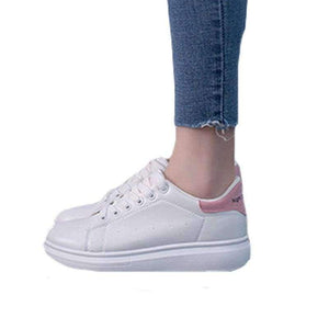 Planet Gates Black / 5 VTOTA Women Platform Shoes Lace-Up White Student Flat Shoes Vulcanized Shoes Spring Autumn Solid Sneakers Casual Shoes H165