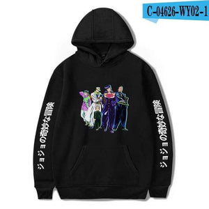 Planet Gates black 5 / XXS JoJo's Bizarre Adventure Hoodies Sweatshirts Men Women Harajuku Hoodies Anime Fashion Hoodie Japanese Streetwear Cartoon Hoodies
