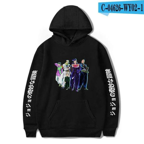 Planet Gates black 5 / XXS JoJo's Bizarre Adventure Hoodies Sweatshirts Men Women Harajuku Hoodies Anime Fashion Hoodie Japanese Streetwear Cartoon Hoodies