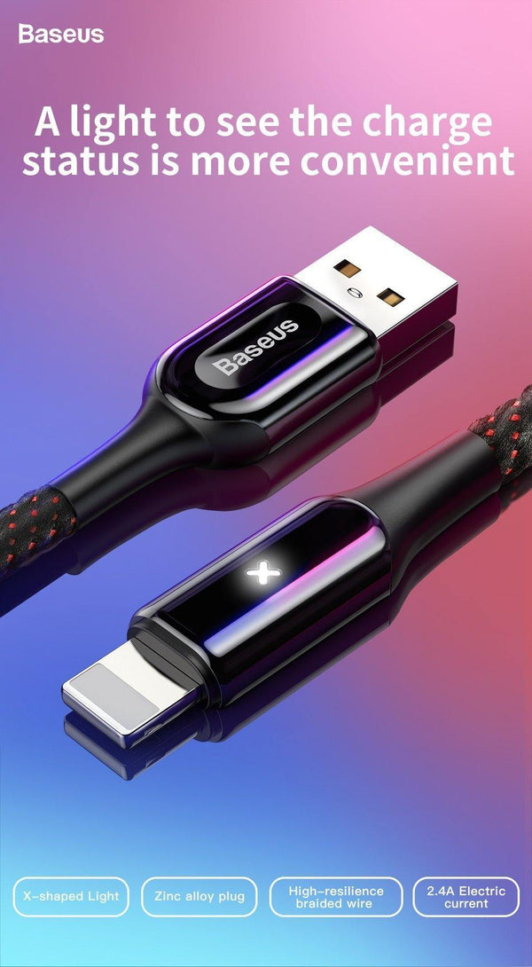 Planet Gates Black / 50cm Baseus Lighting USB Cable For iPhone X XS Max XR 8 7 6 6s Plus SE iPad Fast Charging Charger Cable Data 2.4A Mobile Phone Cable