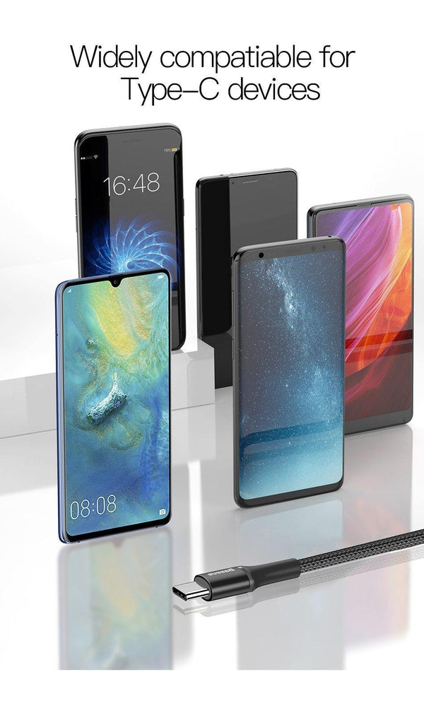 Planet Gates Black / 50CM Baseus USB Type C Cable For Samsung Galaxy S10 S9 S8 Plus OnePlus 6t Fast Charging USB-C Charger Mobile Phone USBC Type-C Cable