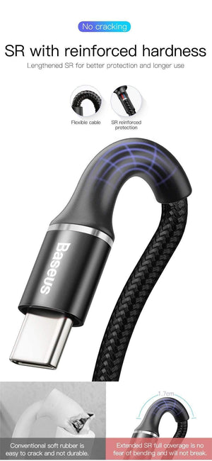Planet Gates Black / 50CM Baseus USB Type C Cable For Samsung Galaxy S10 S9 S8 Plus OnePlus 6t Fast Charging USB-C Charger Mobile Phone USBC Type-C Cable