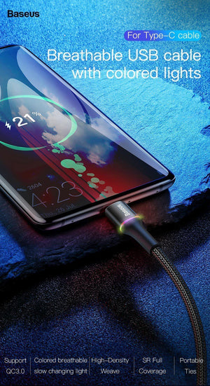 Planet Gates Black / 50CM Baseus USB Type C Cable For Samsung Galaxy S10 S9 S8 Plus OnePlus 6t Fast Charging USB-C Charger Mobile Phone USBC Type-C Cable