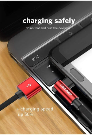 Planet Gates Black / 50cm USLION Micro USB Cable 2A Fast Charger 90 Degree Microusb Data Cable for Samsung Xiaomi LG Tablet Mobile Phone USB Charging Cord