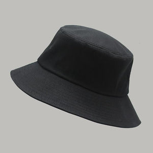 Planet Gates black / 57-60cm Large Size Sun Hat Women Blank Fisherman Hat Pure Cotton Panama Cap Plus Size Bucket Hats 54-57cm 57-60cm 60-63cm