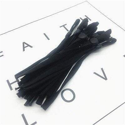 Planet Gates black / 5mm / 20pcs 100Pcs Mask Sewing Elastic Band Cord With Adjustable Buckle Stretchy Mask Earloop Lanyard Earmuff Rope DIY Making Supplies