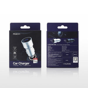 Planet Gates black 5V3.4A Digital Display Car Charger, ROCK Screen Digital Readout Dual USB Car-Charger 2 ports car phone charger Clearance 49%