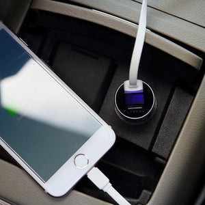 Planet Gates black 5V3.4A Digital Display Car Charger, ROCK Screen Digital Readout Dual USB Car-Charger 2 ports car phone charger Clearance 49%