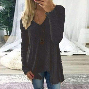 Planet Gates Black / 5XL T-shirts Casual Knitted Sweater Pullover Long Sleeve Women Tops Sexy V Neck T-shirts Femme Tee Shirts WS3536E