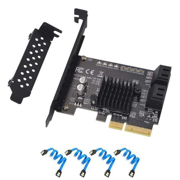 Planet Gates Black 6/4 Port SATA III PCIe Card, PCIe SATA III Controller Card To 6GB/s Internal Adapter Converter PCI SATA 3.0 Expansion Card Riser