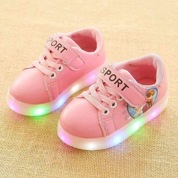Planet Gates Black / 6.5 Cartoon classic style LED lighted baby first walkers LED shoes for baby girls glowing elegant nice baby casual shoes sneakers