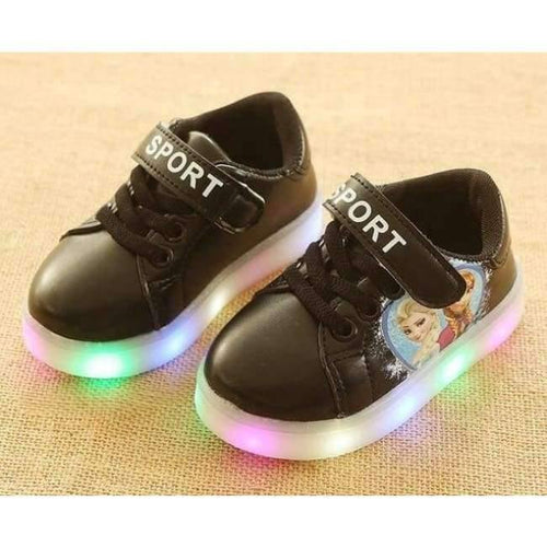 Planet Gates Black / 6.5 Cartoon classic style LED lighted baby first walkers LED shoes for baby girls glowing elegant nice baby casual shoes sneakers