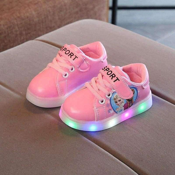 Planet Gates Black / 6.5 Cartoon classic style LED lighted baby first walkers LED shoes for baby girls glowing elegant nice baby casual shoes sneakers
