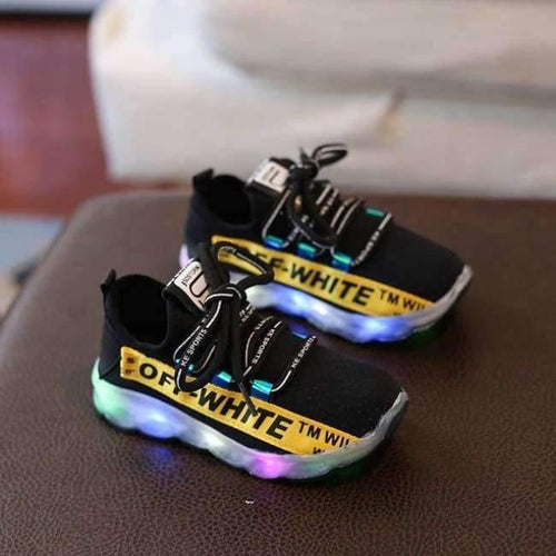 Planet Gates Black / 6.5 Fashion lace up boys girls shoes glowing lighting up sneakers children breathable hot sales kids baby shoes