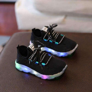 Planet Gates Black / 6.5 Fashion lace up boys girls shoes glowing lighting up sneakers children breathable hot sales kids baby shoes