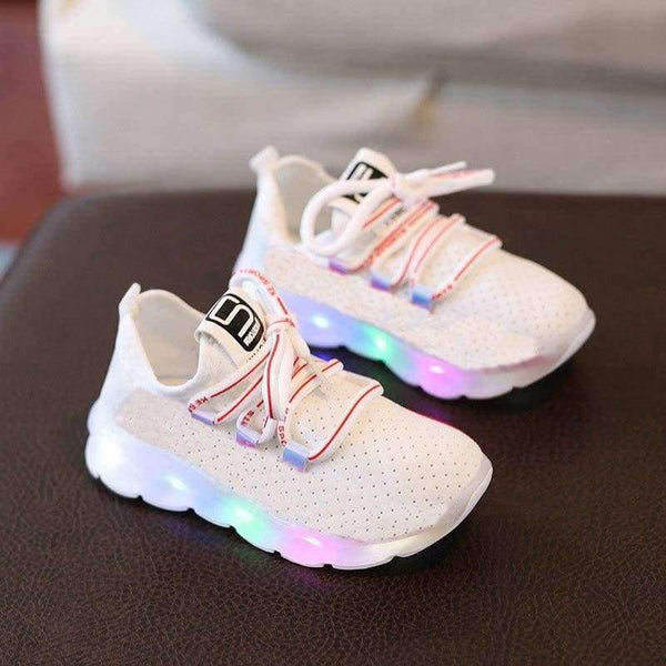 Planet Gates Black / 6.5 Fashion lace up boys girls shoes glowing lighting up sneakers children breathable hot sales kids baby shoes