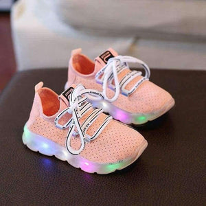 Planet Gates Black / 6.5 Fashion lace up boys girls shoes glowing lighting up sneakers children breathable hot sales kids baby shoes