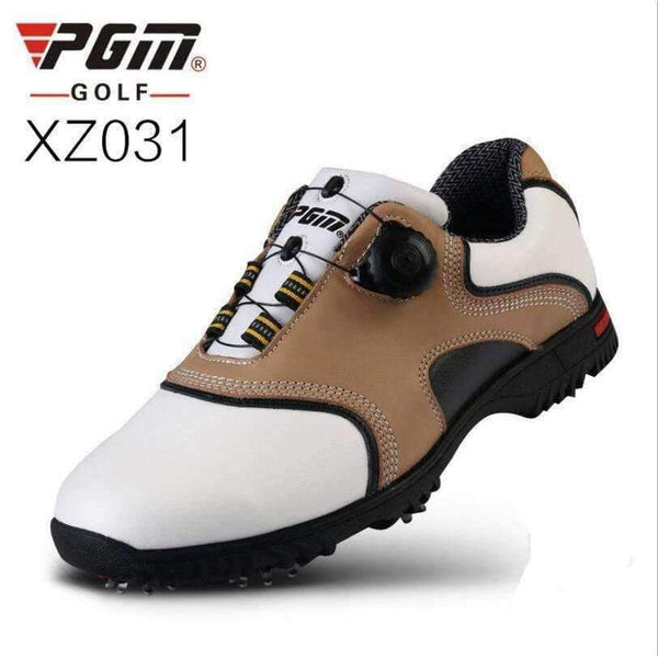 Pánské golfové boty Planet Gates Black / 6.5 s první vrstvou z kůže, automatické otáčení tkaniček, nepromokavé, z tkaniny Super Fiber, golfové tenisky