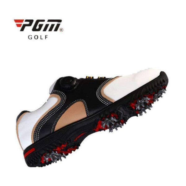 Pánské golfové boty Planet Gates Black / 6.5 s první vrstvou z kůže, automatické otáčení tkaniček, nepromokavé, z tkaniny Super Fiber, golfové tenisky