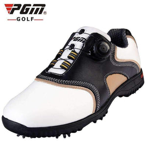 Pánské golfové boty Planet Gates Black / 6.5 s první vrstvou z kůže, automatické otáčení tkaniček, nepromokavé, z tkaniny Super Fiber, golfové tenisky