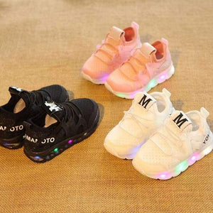 Planet Gates Black / 6.5 LED lighted Glowing children casual shoes 2018 European glitter comfortable baby girls boys sneakers cute kids footwear toddlers