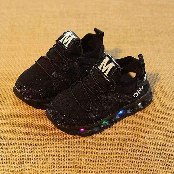 Planet Gates Black / 6.5 LED lighted Glowing children casual shoes 2018 European glitter comfortable baby girls boys sneakers cute kids footwear toddlers