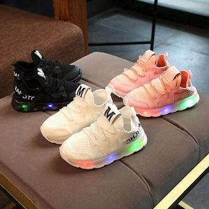 Planet Gates Black / 6.5 LED lighted Glowing children casual shoes 2018 European glitter comfortable baby girls boys sneakers cute kids footwear toddlers