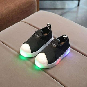 Planet Gates Black / 6.5 Unisex girls boys shoes LED lighted high quality children sneakers shinning breathable baby kids shoes