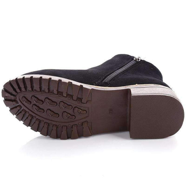 Planet Gates Black / 6 Fashion Women Martin Boots Autumn Winter Boots Classic Zipper Snow Ankle Boots Winter Suede Warm Fur Plush Women Shoes